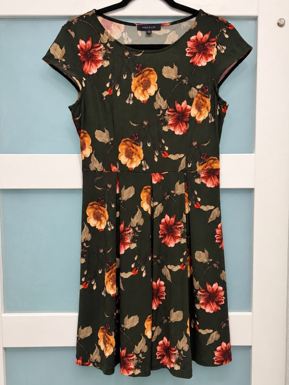 Hailey ’23 Sonora Brushed Knit Olive Floral Dress M